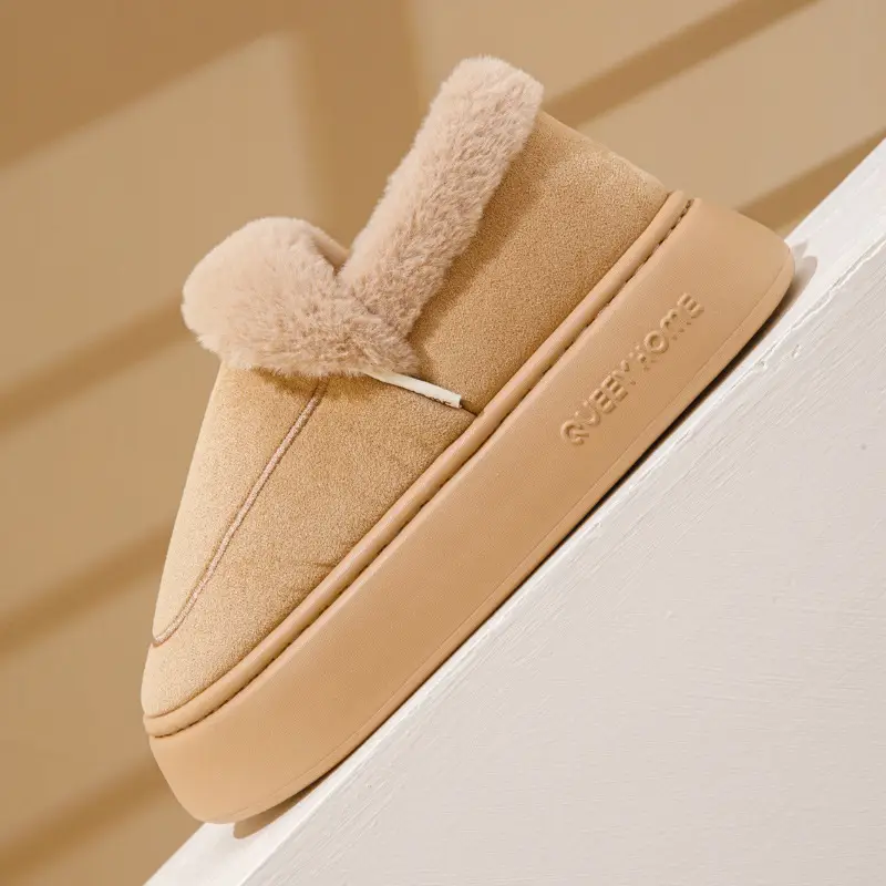Thick-Soled Cotton Slippers for Women with Heel Winter 2025 New Indoor Home Warm Anti-Slip Plush Outer Cotton Shoes for Women - Image 6