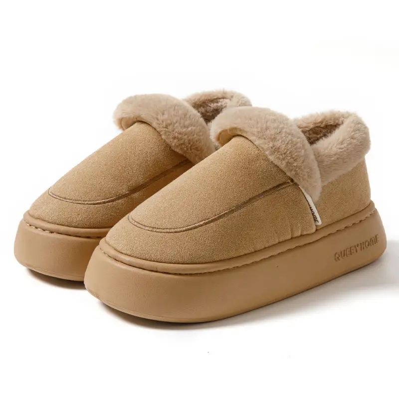 Thick-Soled Cotton Slippers for Women with Heel Winter 2025 New Indoor Home Warm Anti-Slip Plush Outer Cotton Shoes for Women - Image 9