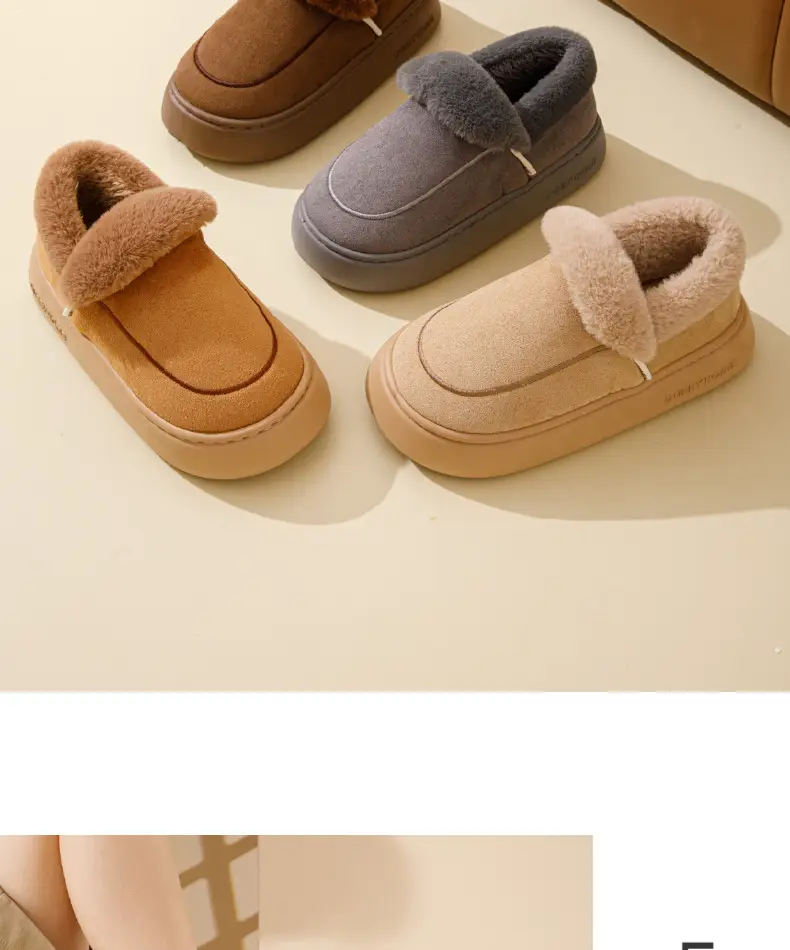 Thick-Soled Cotton Slippers for Women with Heel Winter 2025 New Indoor Home Warm Anti-Slip Plush Outer Cotton Shoes for Women — feature 16