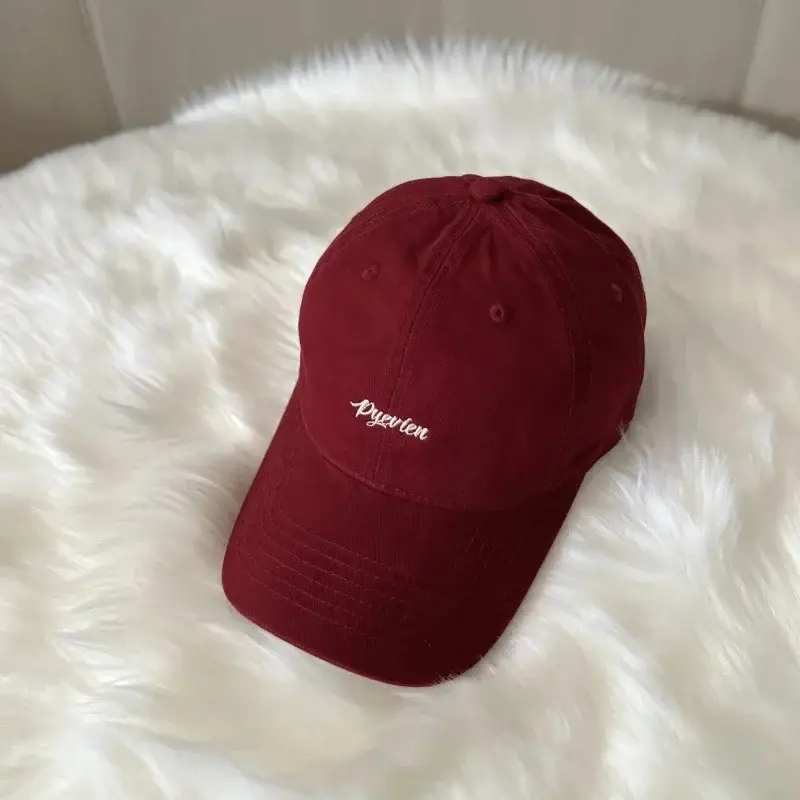Maroon Embroidered Baseball Cap for Men Women