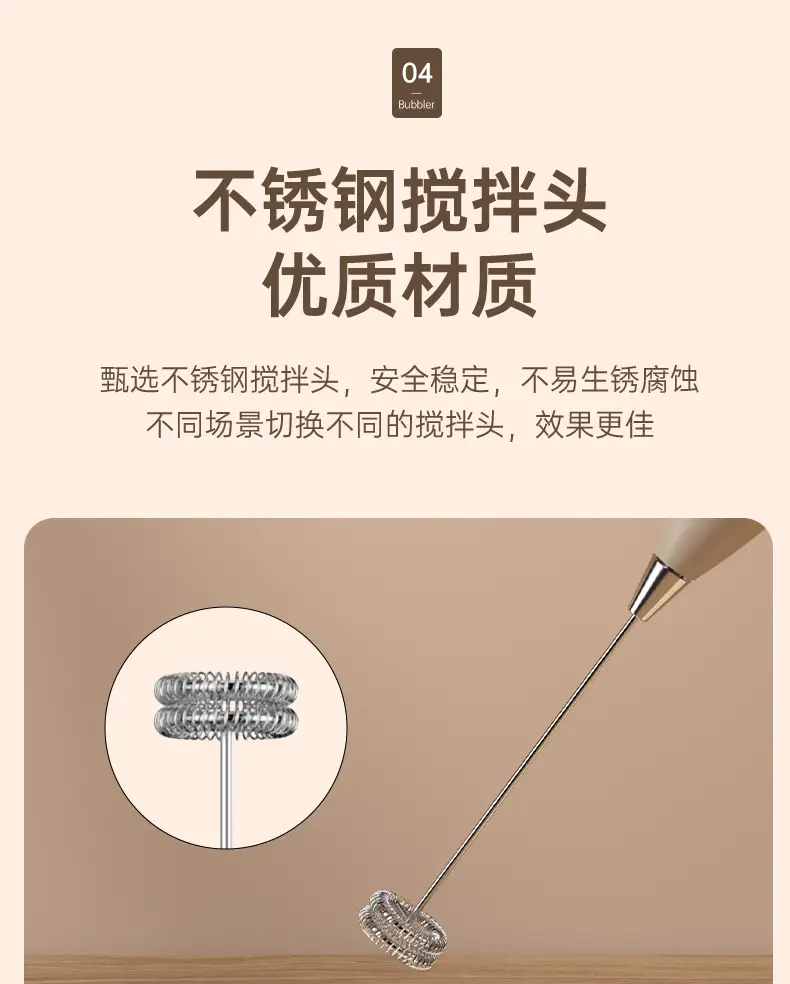 White Electric Milk Frother with Strong Power — feature 10