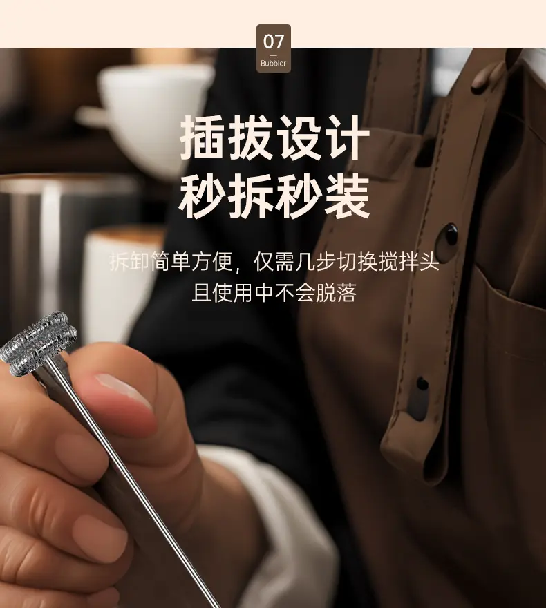White Electric Milk Frother with Strong Power — feature 16