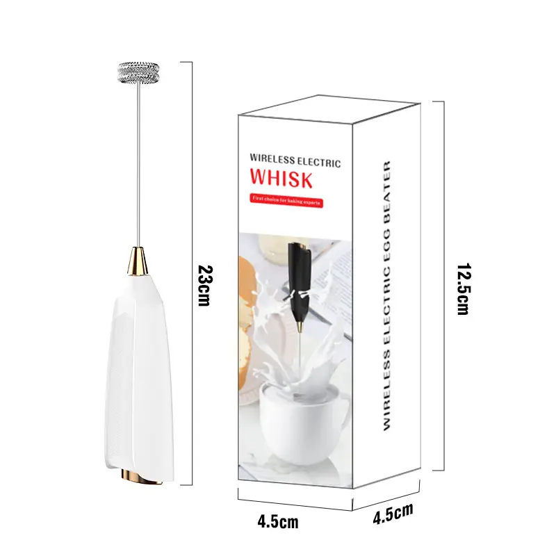 White Electric Milk Frother with Strong Power - Image 11