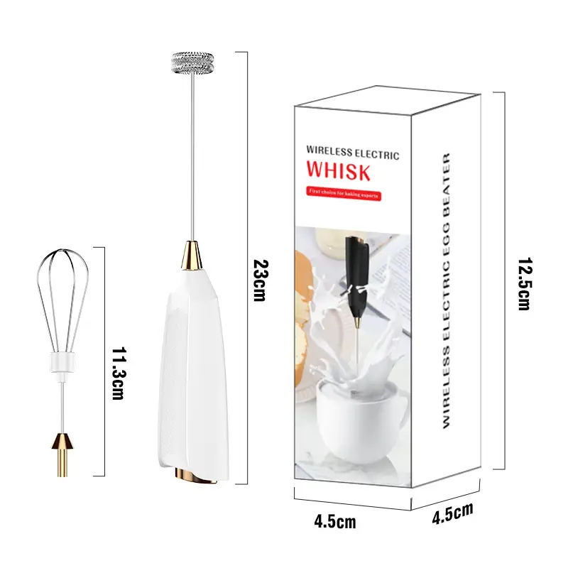 White Electric Milk Frother with Strong Power - Image 13