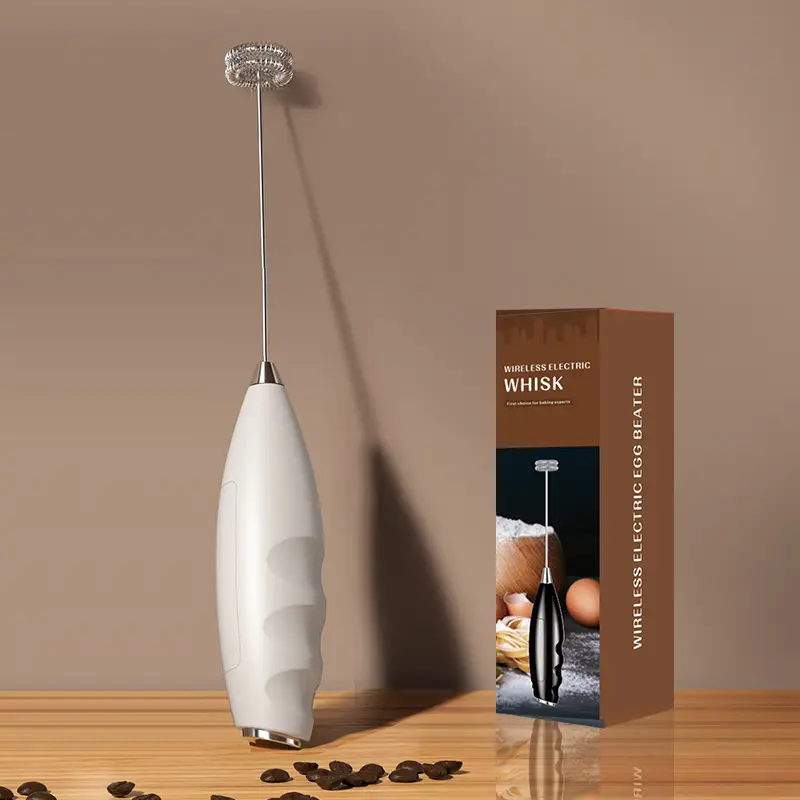 White Electric Milk Frother with Strong Power - Image 2