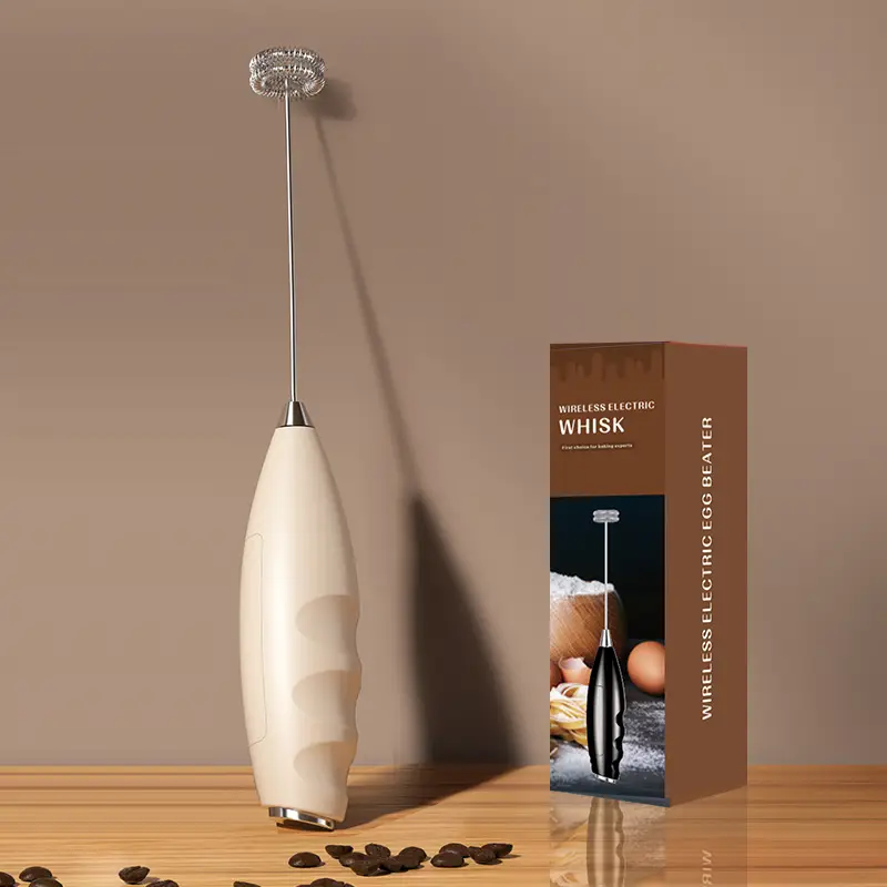 White Electric Milk Frother with Strong Power - Image 3