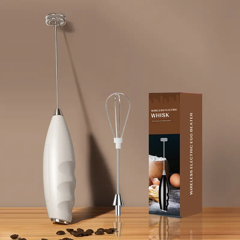 White Electric Milk Frother with Strong Power - Image 5