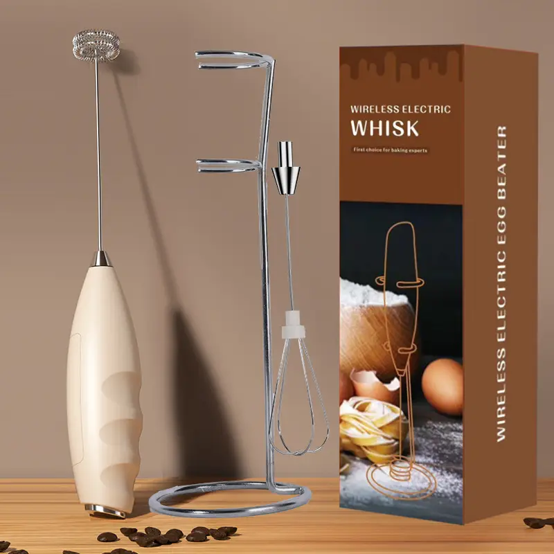 White Electric Milk Frother with Strong Power - Image 9