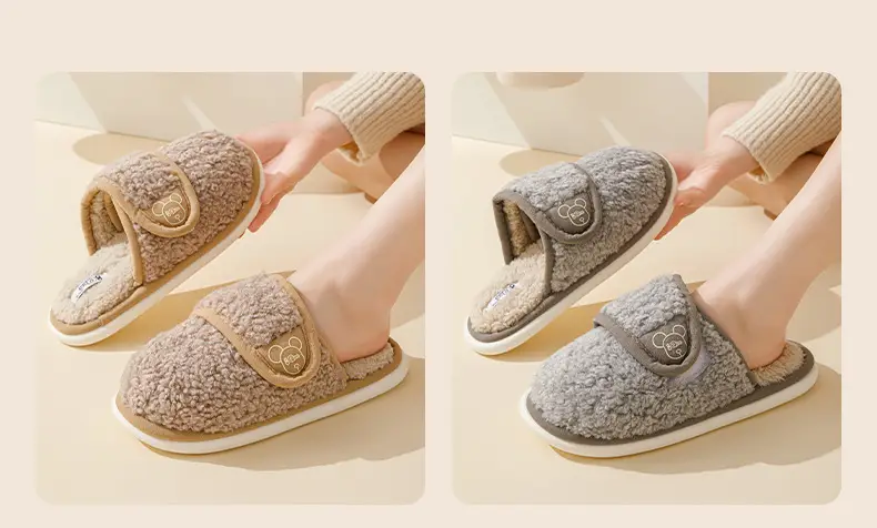Mao Mao slippers women's outdoor wear autumn and winter new indoor home thick bottom step excrement feeling fleece-lined warm non-slip cotton slippers — feature 14