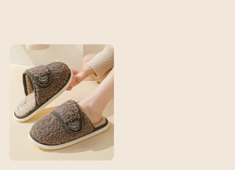 Mao Mao slippers women's outdoor wear autumn and winter new indoor home thick bottom step excrement feeling fleece-lined warm non-slip cotton slippers — feature 15