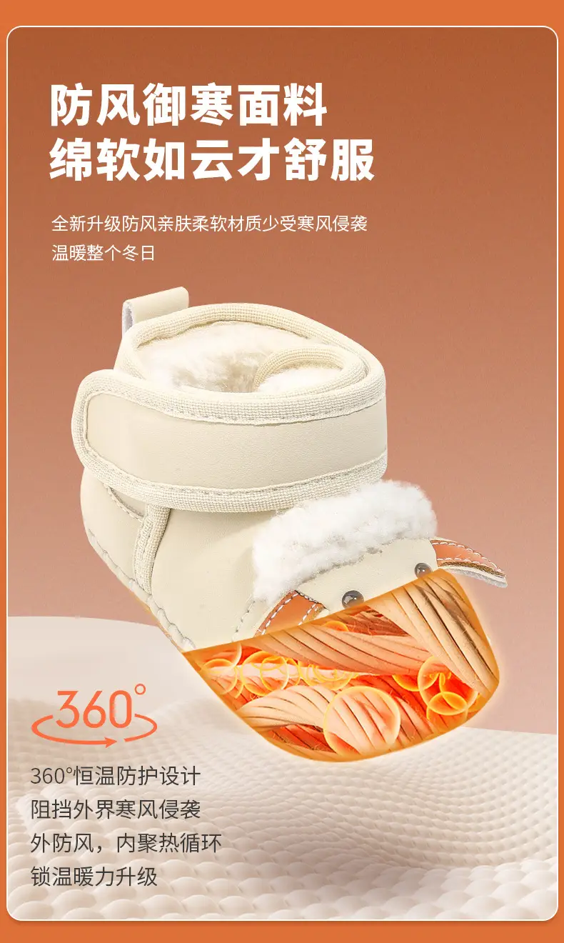 Winter Newborn Baby Shoes Fleece Lined Warm 6-12M — feature 16