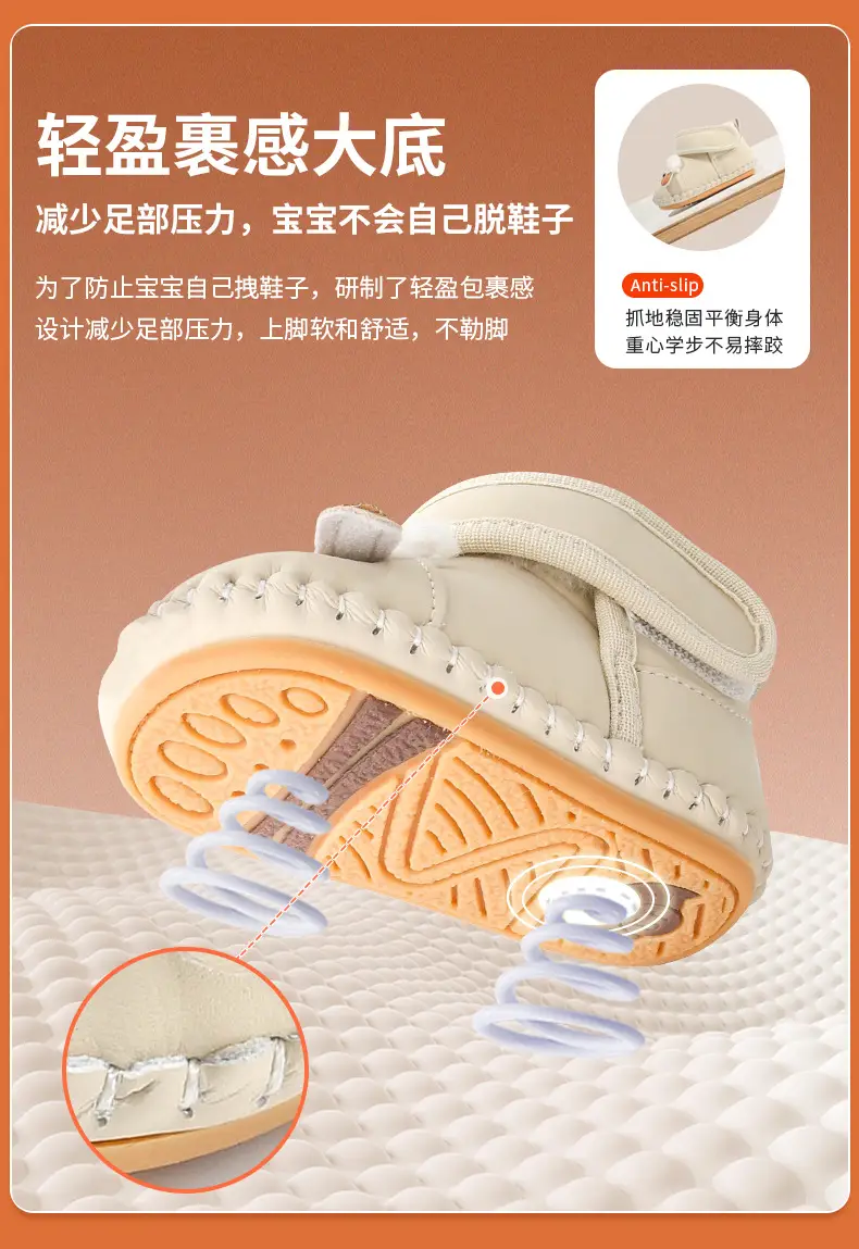 Winter Newborn Baby Shoes Fleece Lined Warm 6-12M — feature 18