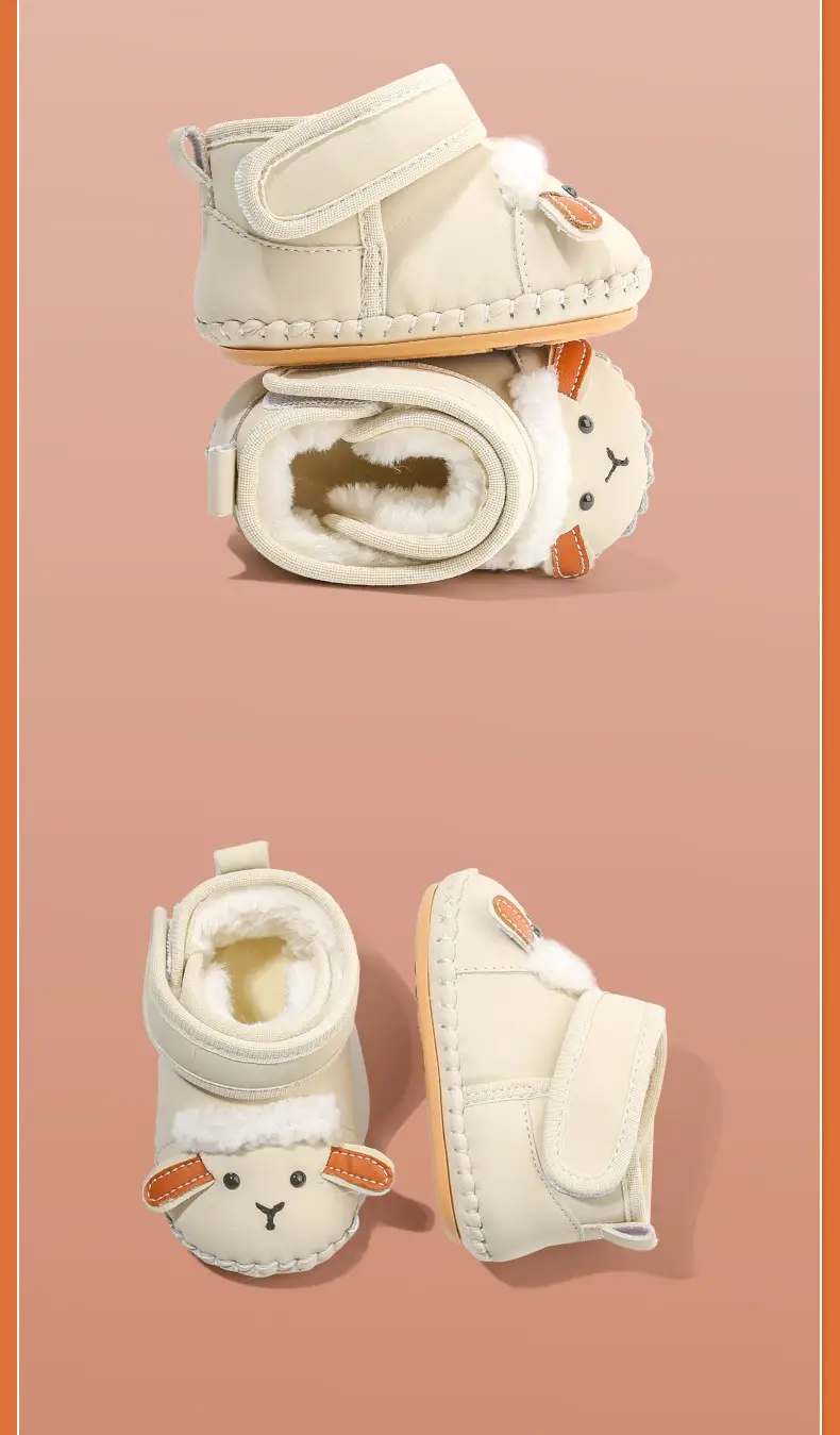 Winter Newborn Baby Shoes Fleece Lined Warm 6-12M — feature 24