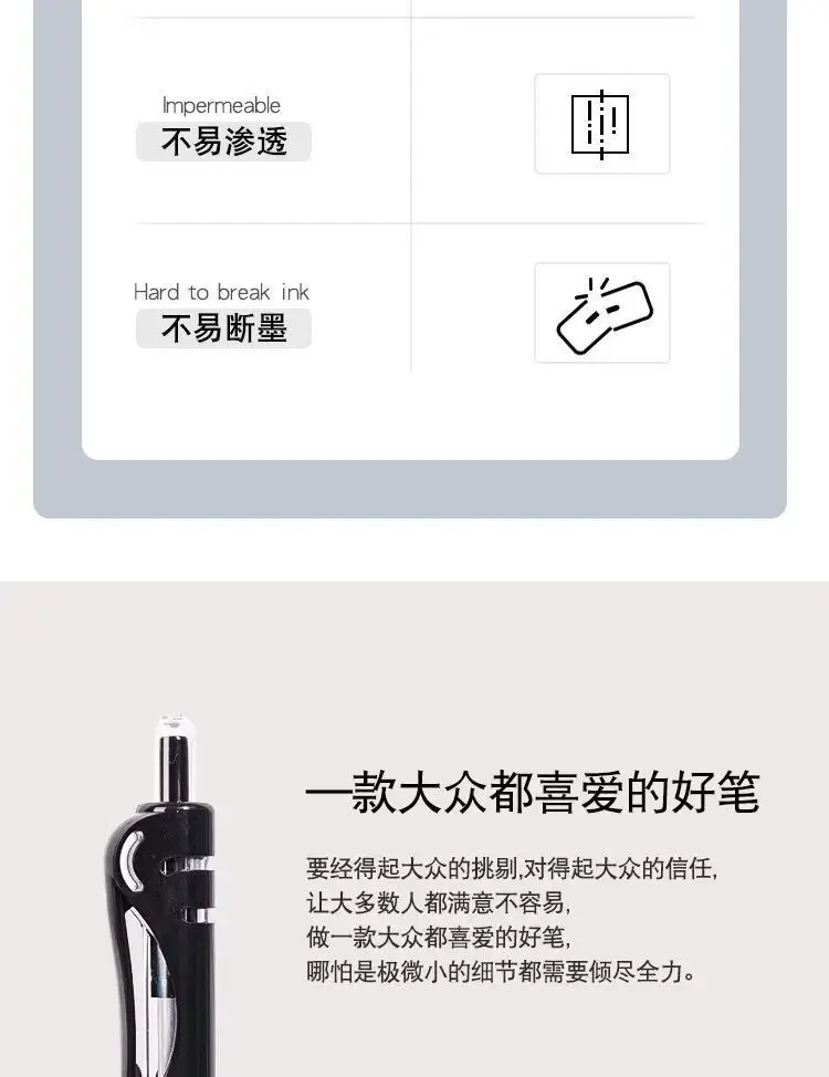 K35 Press-type Black Gel Pen Signature Quick-drying 0.5mm Student Learning Conference Office Supplies — feature 3