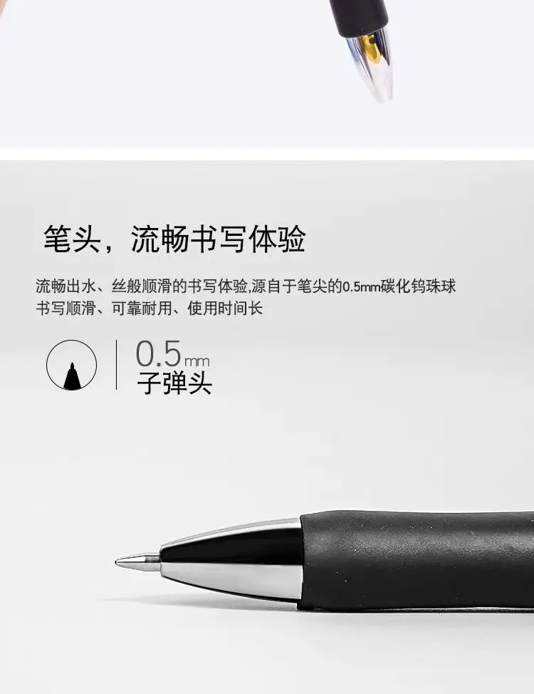 K35 Press-type Black Gel Pen Signature Quick-drying 0.5mm Student Learning Conference Office Supplies — feature 7