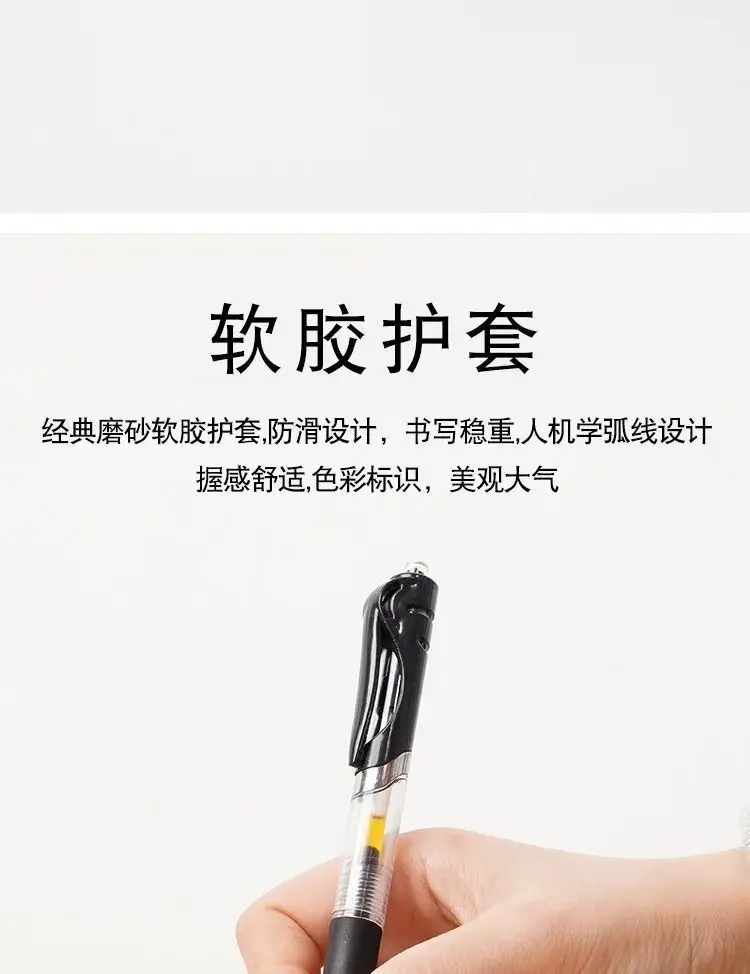 K35 Press-type Black Gel Pen Signature Quick-drying 0.5mm Student Learning Conference Office Supplies — feature 8