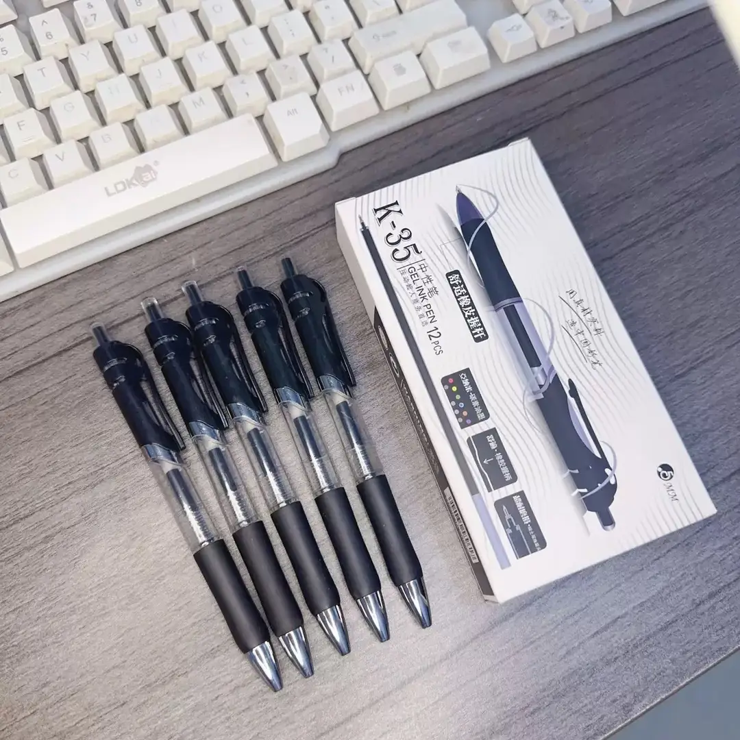 K35 Press-type Black Gel Pen Signature Quick-drying 0.5mm Student Learning Conference Office Supplies