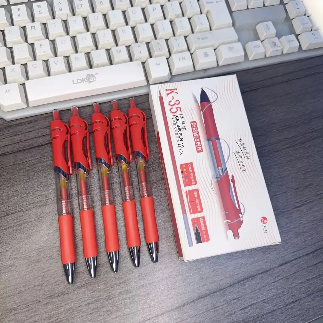 K35 Press-type Black Gel Pen Signature Quick-drying 0.5mm Student Learning Conference Office Supplies