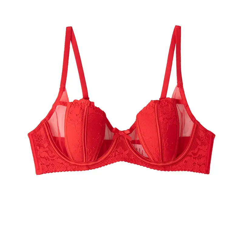 Red Lace Push Up Bra Big Chest Rabbit Ears