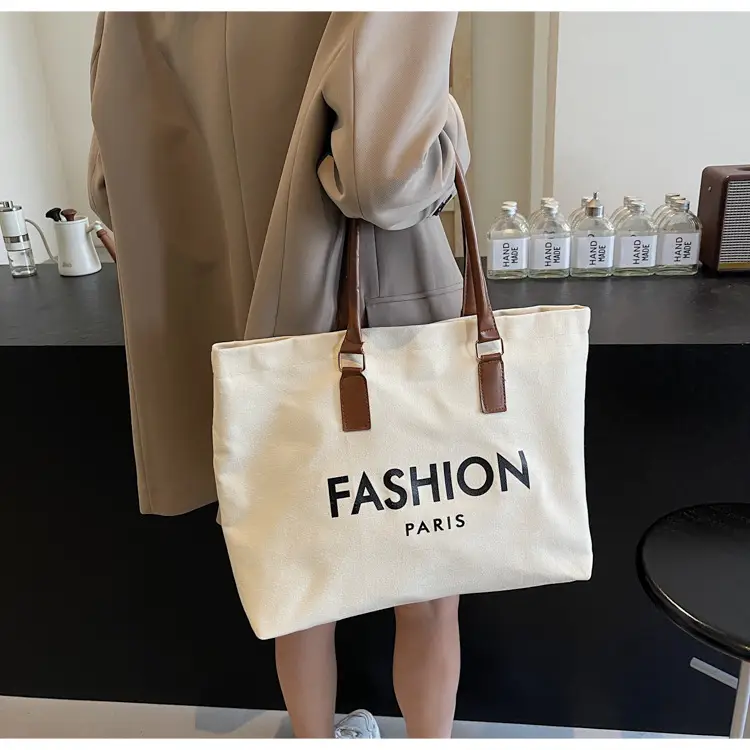 Fashion Paris Canvas Shoulder Bag Large 2024 - Image 5