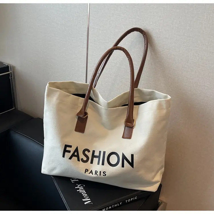Fashion Paris Canvas Shoulder Bag Large 2024 - Image 2