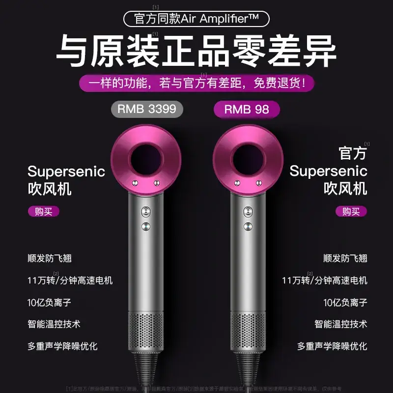 High-Speed Hair Dryer with Purple Handle & Negative Ion Technology