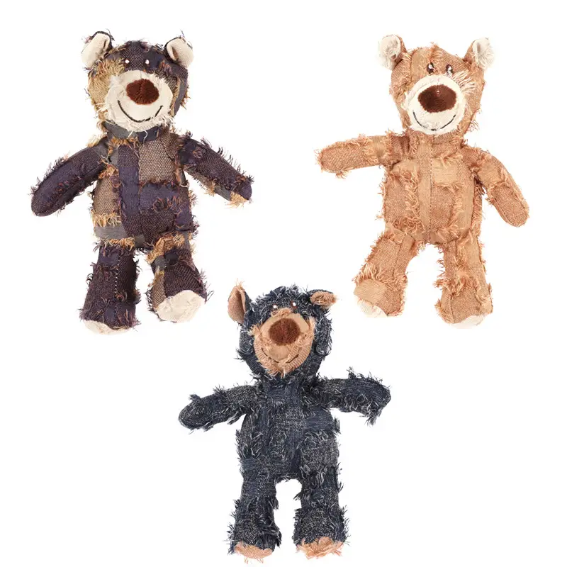 Pet Toys Bite-resistant Dog Plush Toys Bite-resistant Molar Teeth Cleaning Dog Toys Bite-resistant Beggar Bear Dog Toys