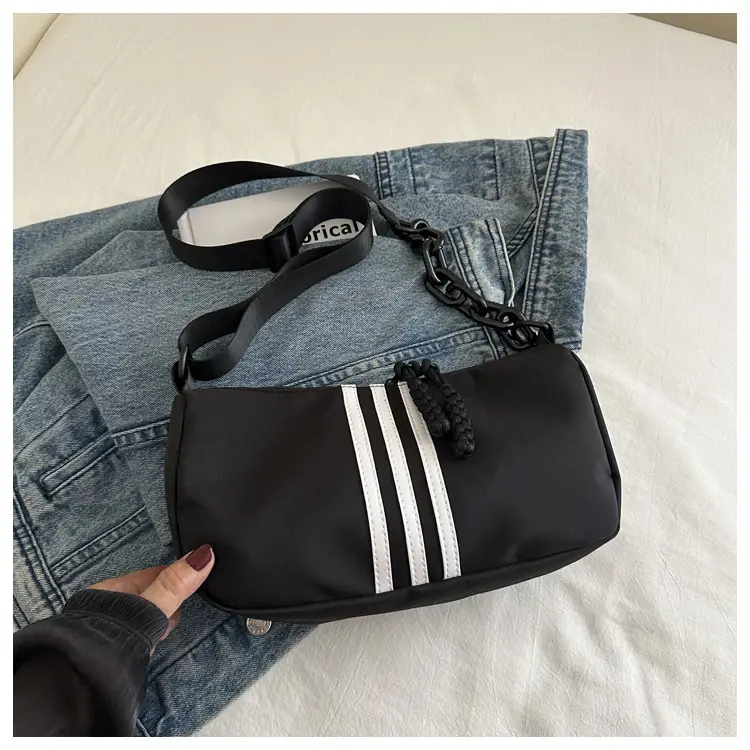 Women's Red 3-Strip Stitched Shoulder Bag