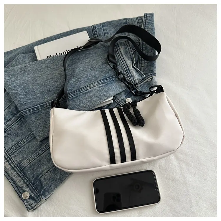 Women's Red 3-Strip Stitched Shoulder Bag