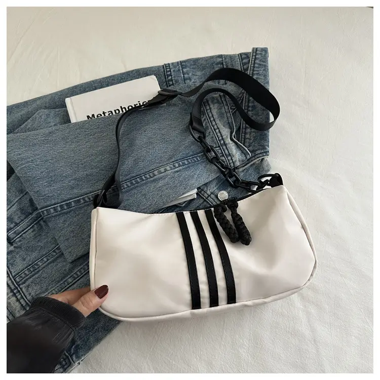 Women's Red 3-Strip Stitched Shoulder Bag — feature 10