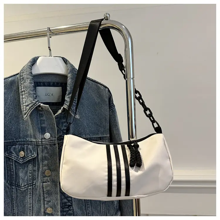 Women's Red 3-Strip Stitched Shoulder Bag — feature 13