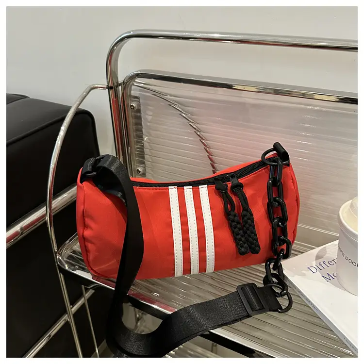 Women's Red 3-Strip Stitched Shoulder Bag — feature 15