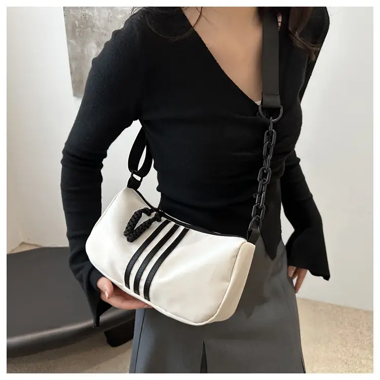 Women's Red 3-Strip Stitched Shoulder Bag — feature 19