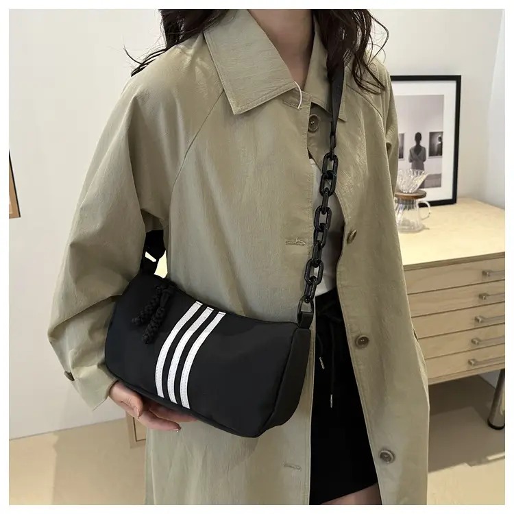 Women's Red 3-Strip Stitched Shoulder Bag — feature 20