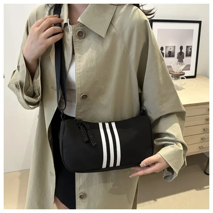 Women's Red 3-Strip Stitched Shoulder Bag