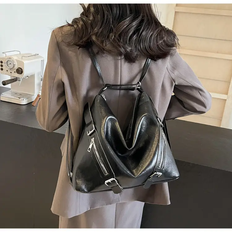 Black Korean Style Shoulder Bag Women 2024 PU Tote - Image 6