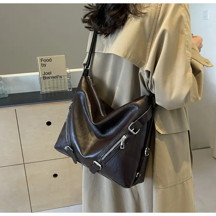 Black Korean Style Shoulder Bag Women 2024 PU Tote - Image 7