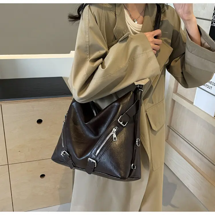 Black Korean Style Shoulder Bag Women 2024 PU Tote — feature 11