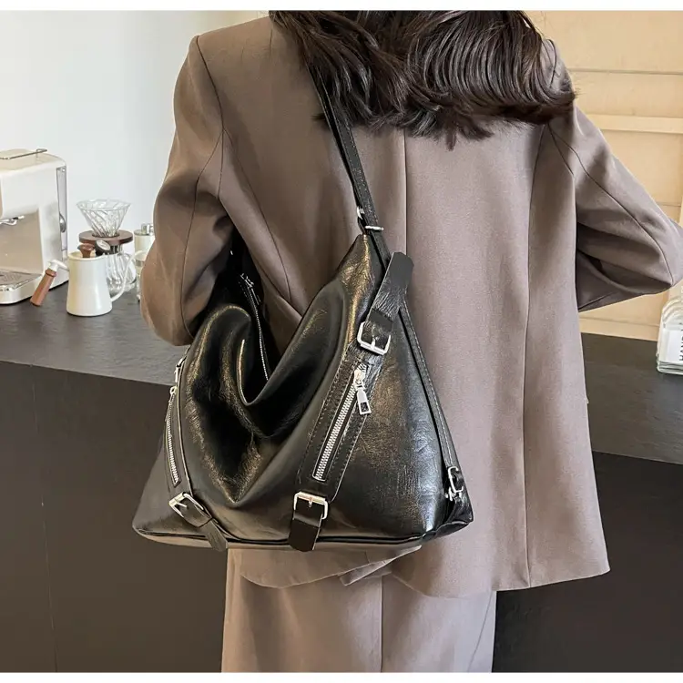 Black Korean Style Shoulder Bag Women 2024 PU Tote — feature 18