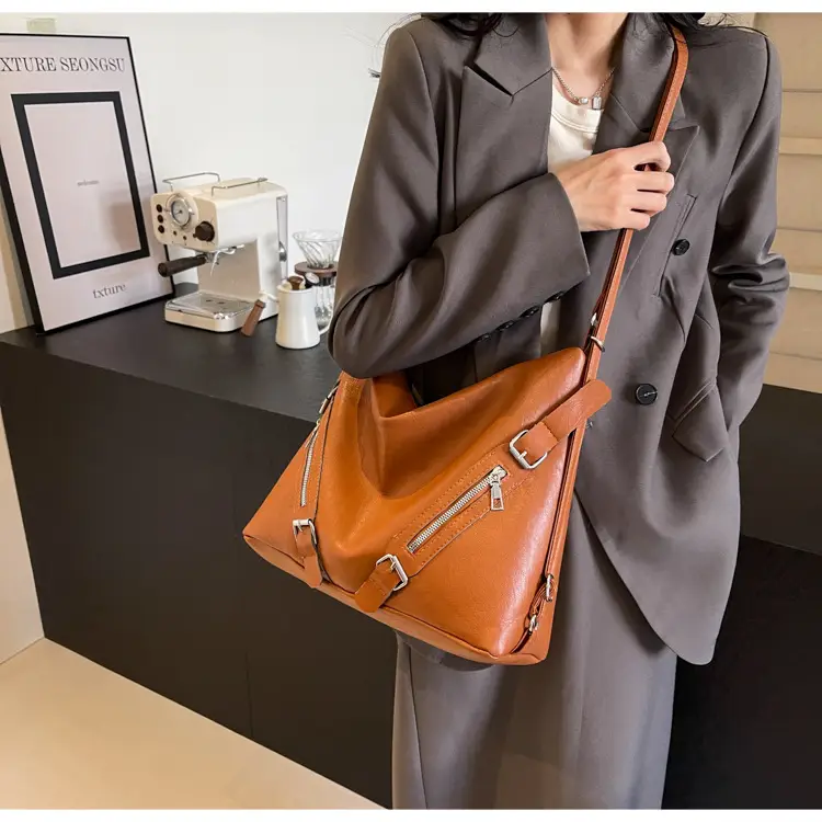 Black Korean Style Shoulder Bag Women 2024 PU Tote — feature 20