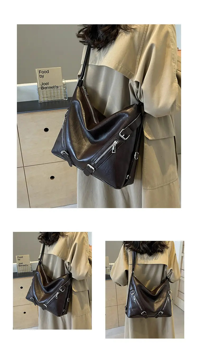 Black Korean Style Shoulder Bag Women 2024 PU Tote — feature 23