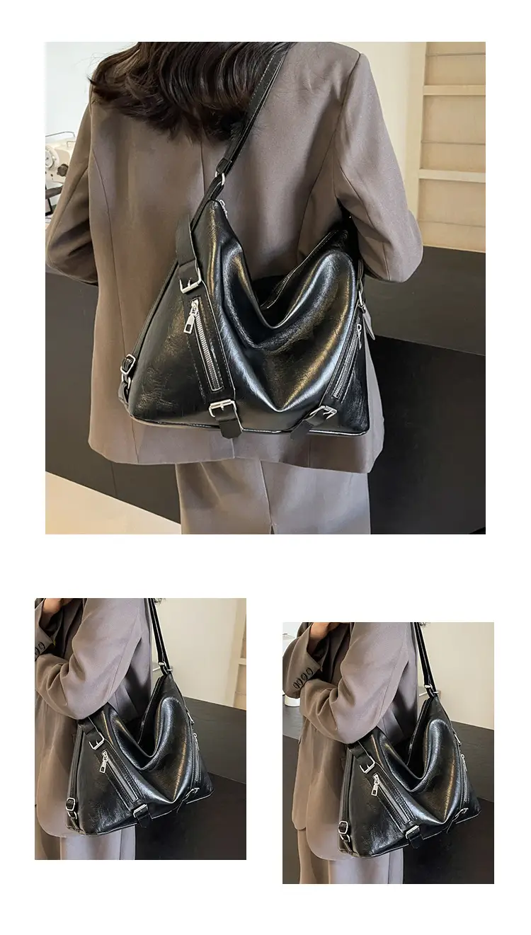 Black Korean Style Shoulder Bag Women 2024 PU Tote — feature 25