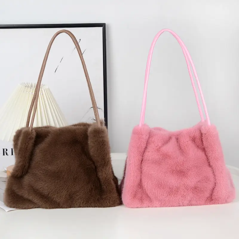 Black Plush Shoulder Bag Women Autumn Winter 2024 — feature 6