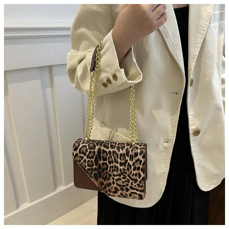 Leopard Print Chain Crossbody Bag for Women — feature 14