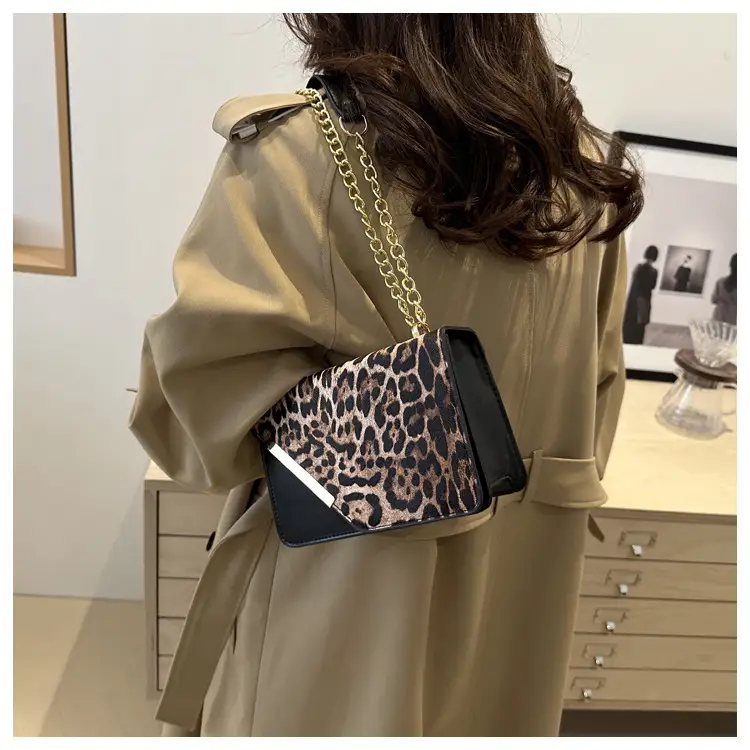 Leopard Print Chain Crossbody Bag for Women — feature 19