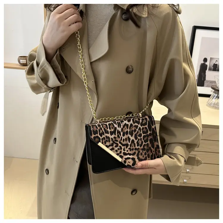 Leopard Print Chain Crossbody Bag for Women — feature 21