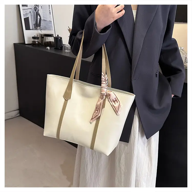 Black Korean Style Ribbon Tote Bag for Women - Image 9