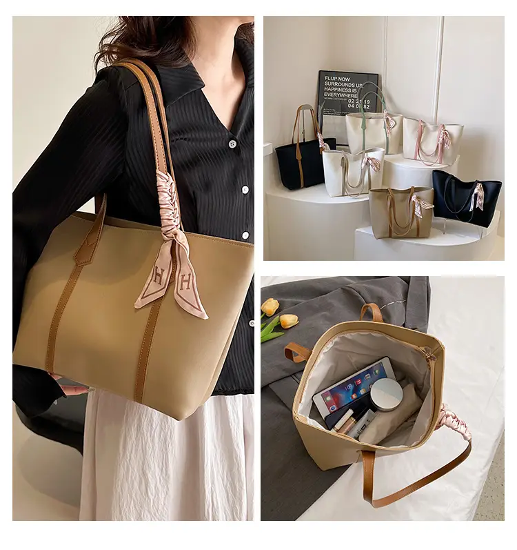Black Korean Style Ribbon Tote Bag for Women — feature 15