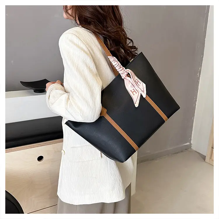 Black Korean Style Ribbon Tote Bag for Women — feature 22