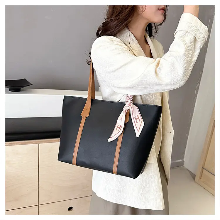 Black Korean Style Ribbon Tote Bag for Women — feature 24